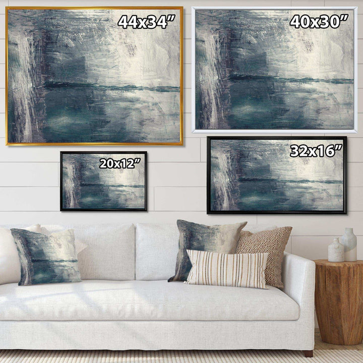 Grey Abstract Pattern Oil - Modern Bedroom Wall Art