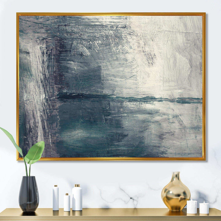 Grey Abstract Pattern Oil - Modern Bedroom Wall Art