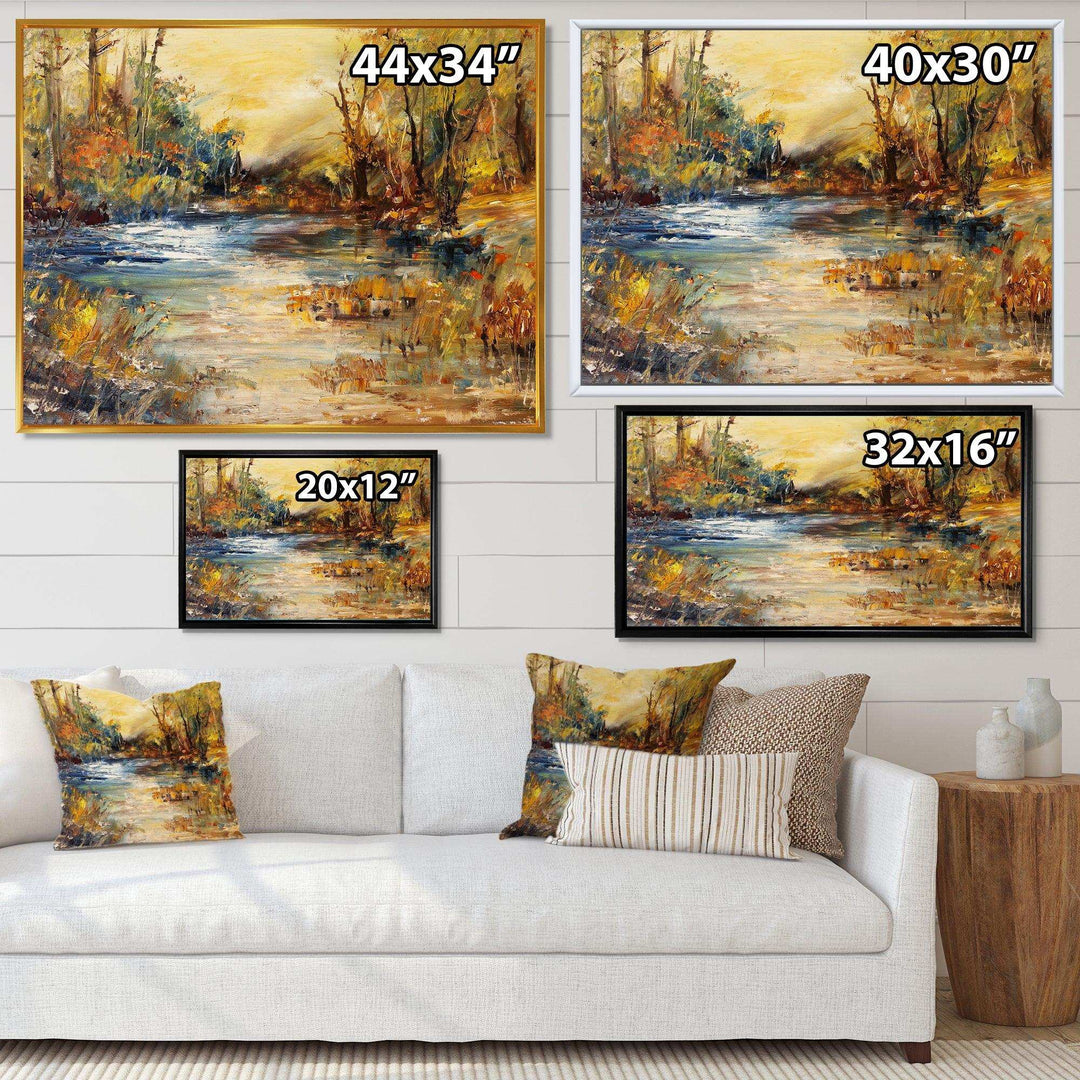 Stream in Forest Oil Painting