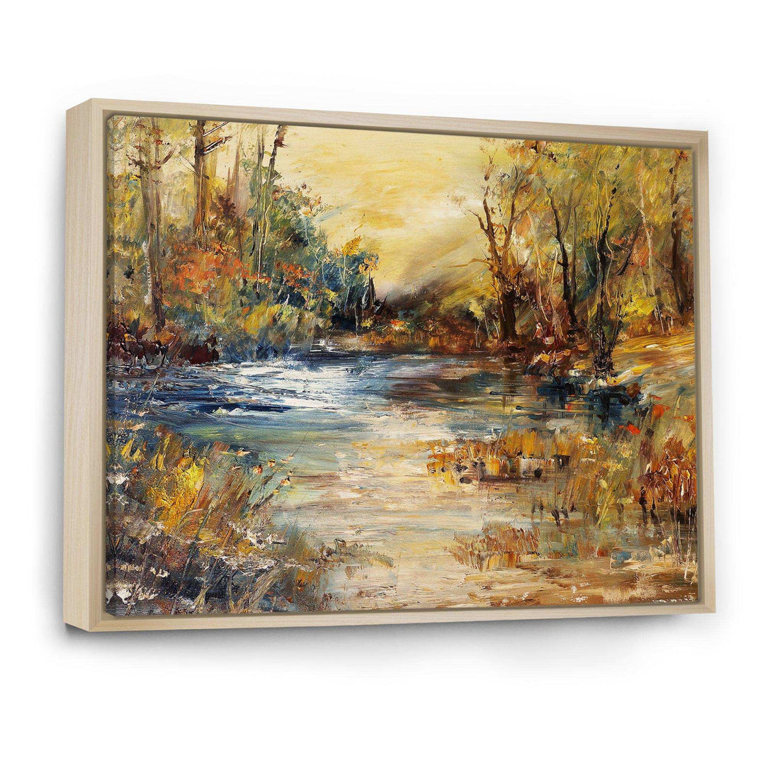 Stream in Forest Oil Painting