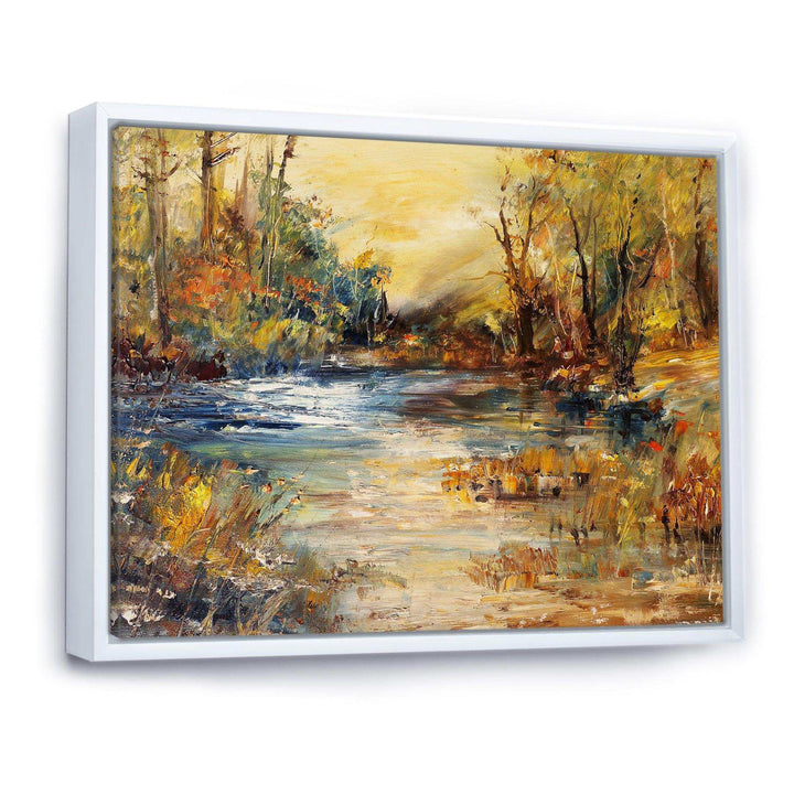 Stream in Forest Oil Painting