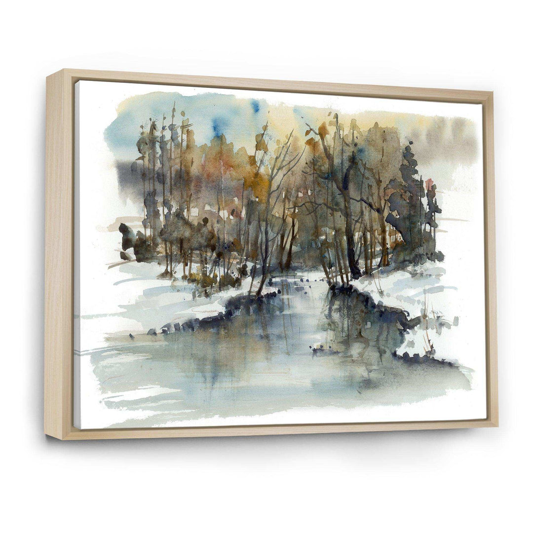 River in Woods Watercolor