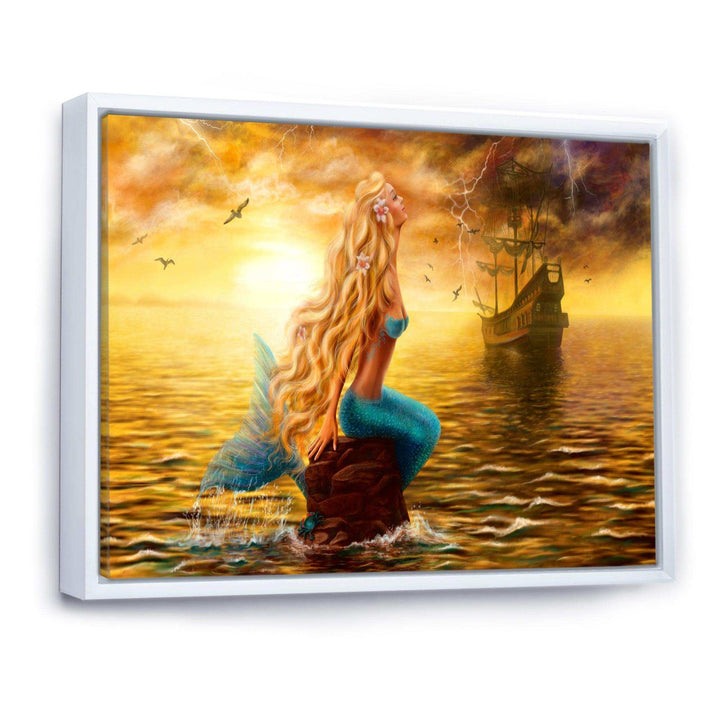 Sea Mermaid with Ghost Ship