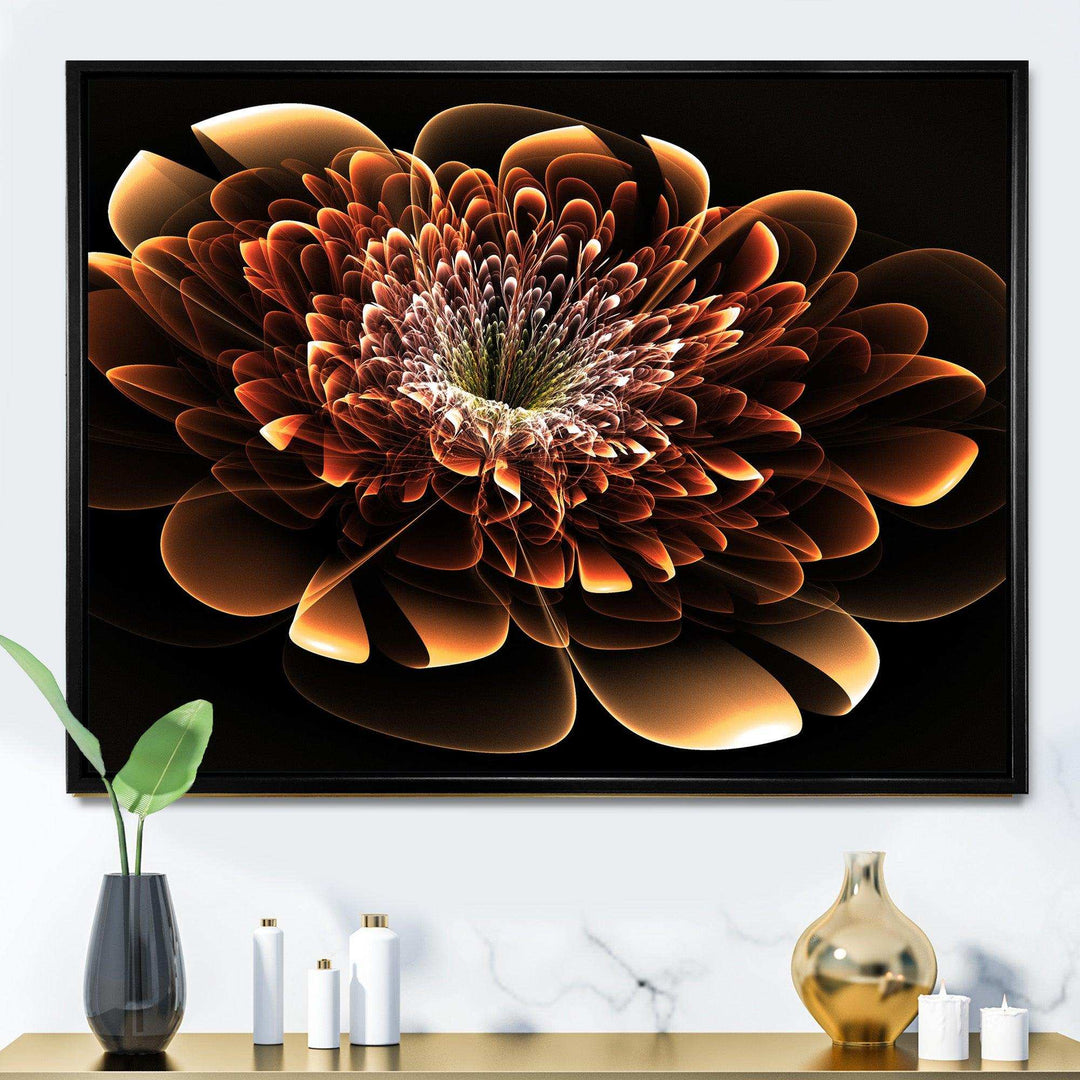 Brown Fractal Flower - Modern Bedroom Wall Art