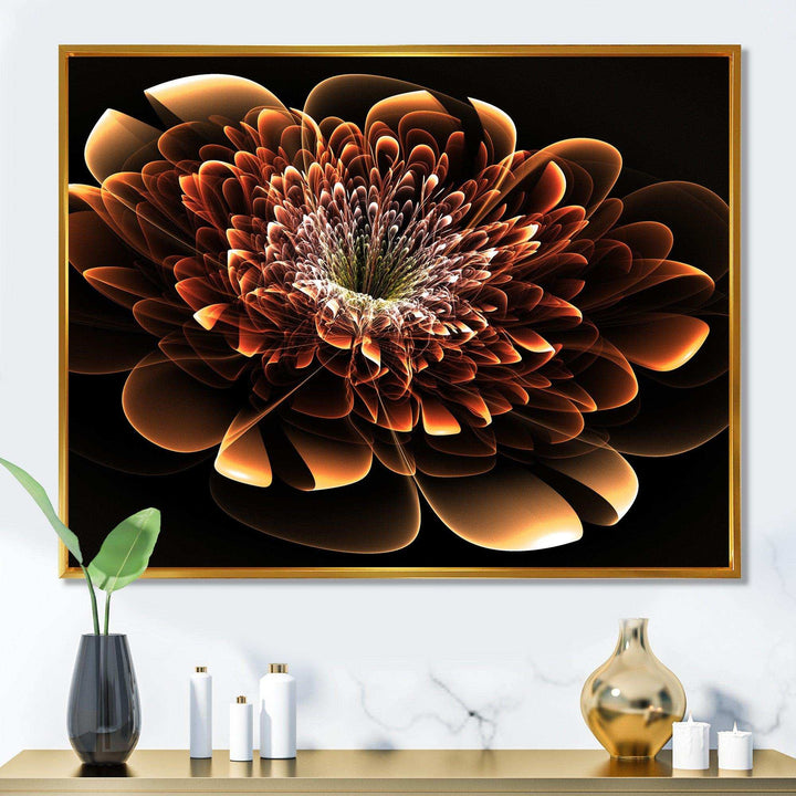 Brown Fractal Flower - Modern Bedroom Wall Art