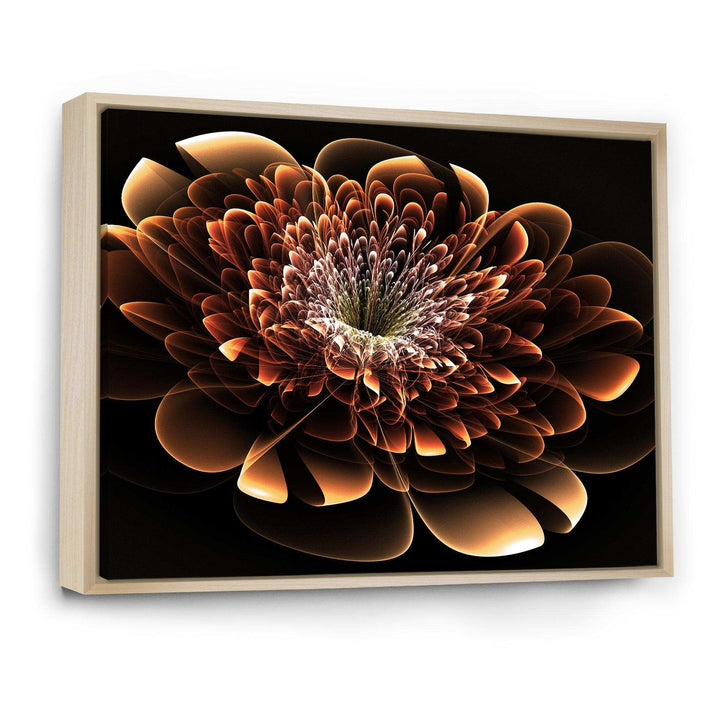 Brown Fractal Flower - Modern Bedroom Wall Art