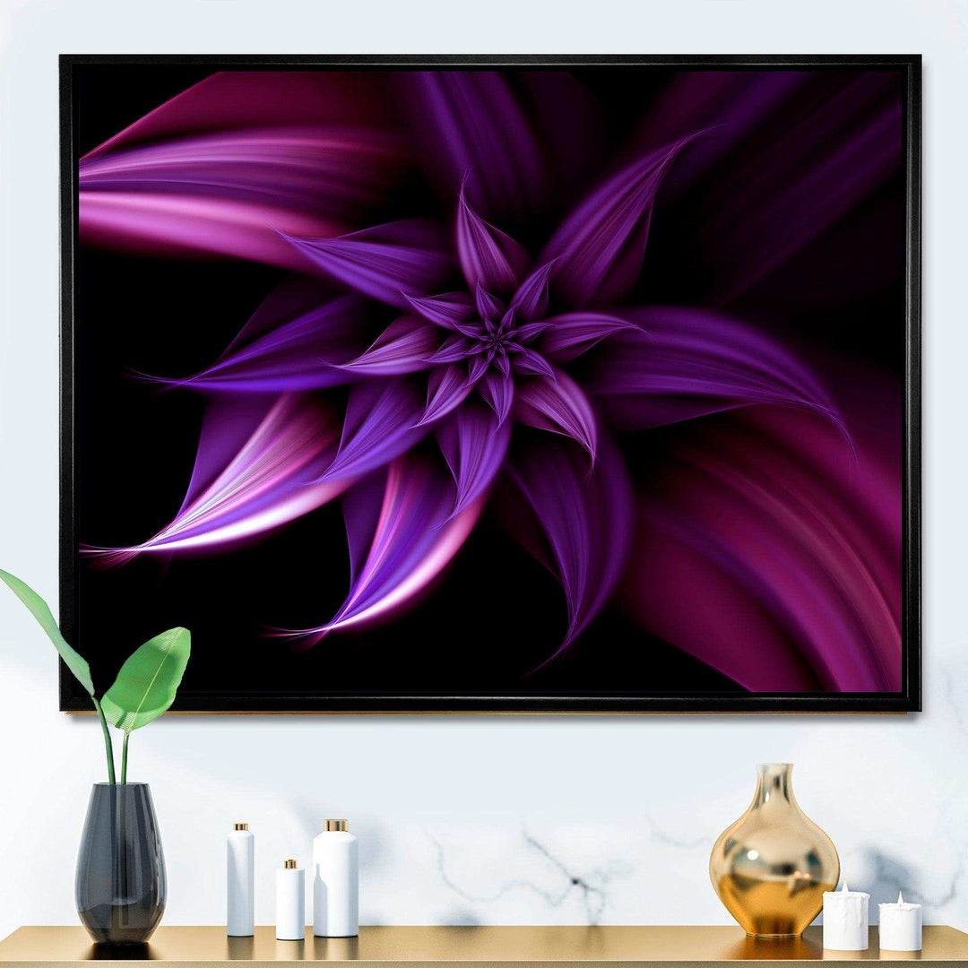 Fractal Flower Purple - Modern Canvas Wall Art