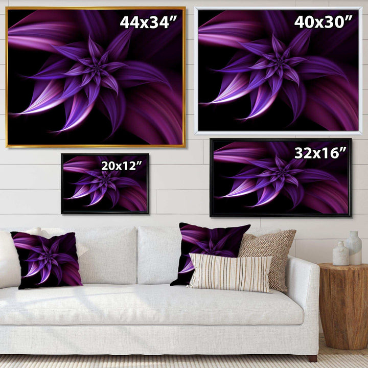 Fractal Flower Purple - Modern Canvas Wall Art