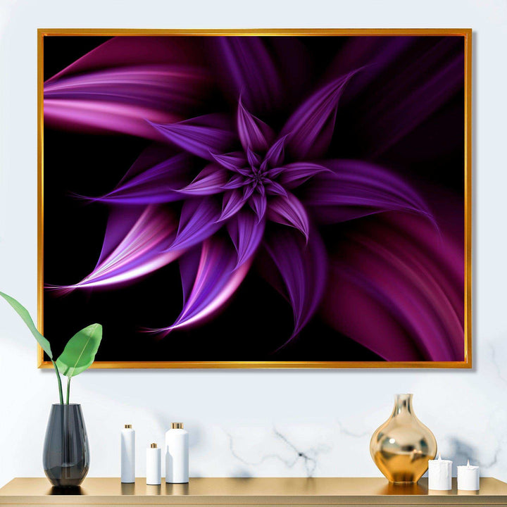 Fractal Flower Purple - Modern Canvas Wall Art