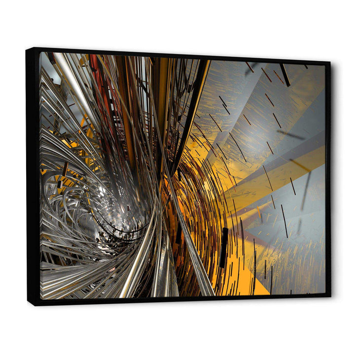 Fractal Yellow Connected Stripes - Modern Wall Art Prints