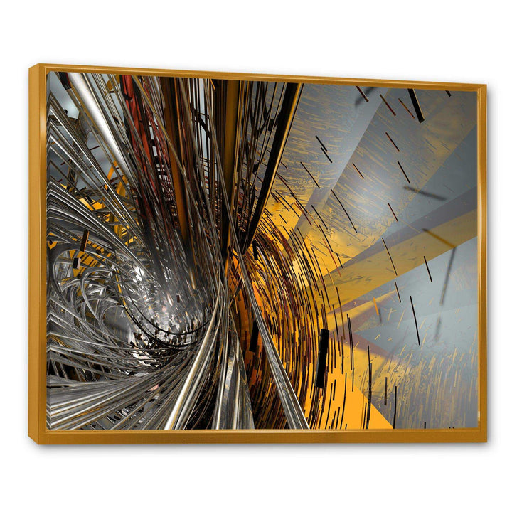 Fractal Yellow Connected Stripes - Modern Wall Art Prints