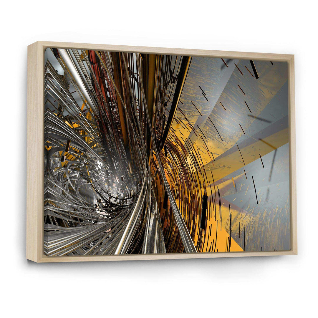 Fractal Yellow Connected Stripes - Modern Wall Art Prints