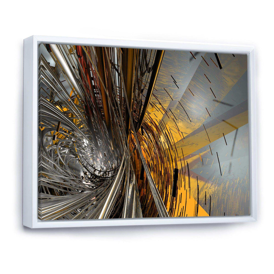 Fractal Yellow Connected Stripes - Modern Wall Art Prints