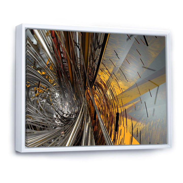 Fractal Yellow Connected Stripes - Modern Wall Art Prints