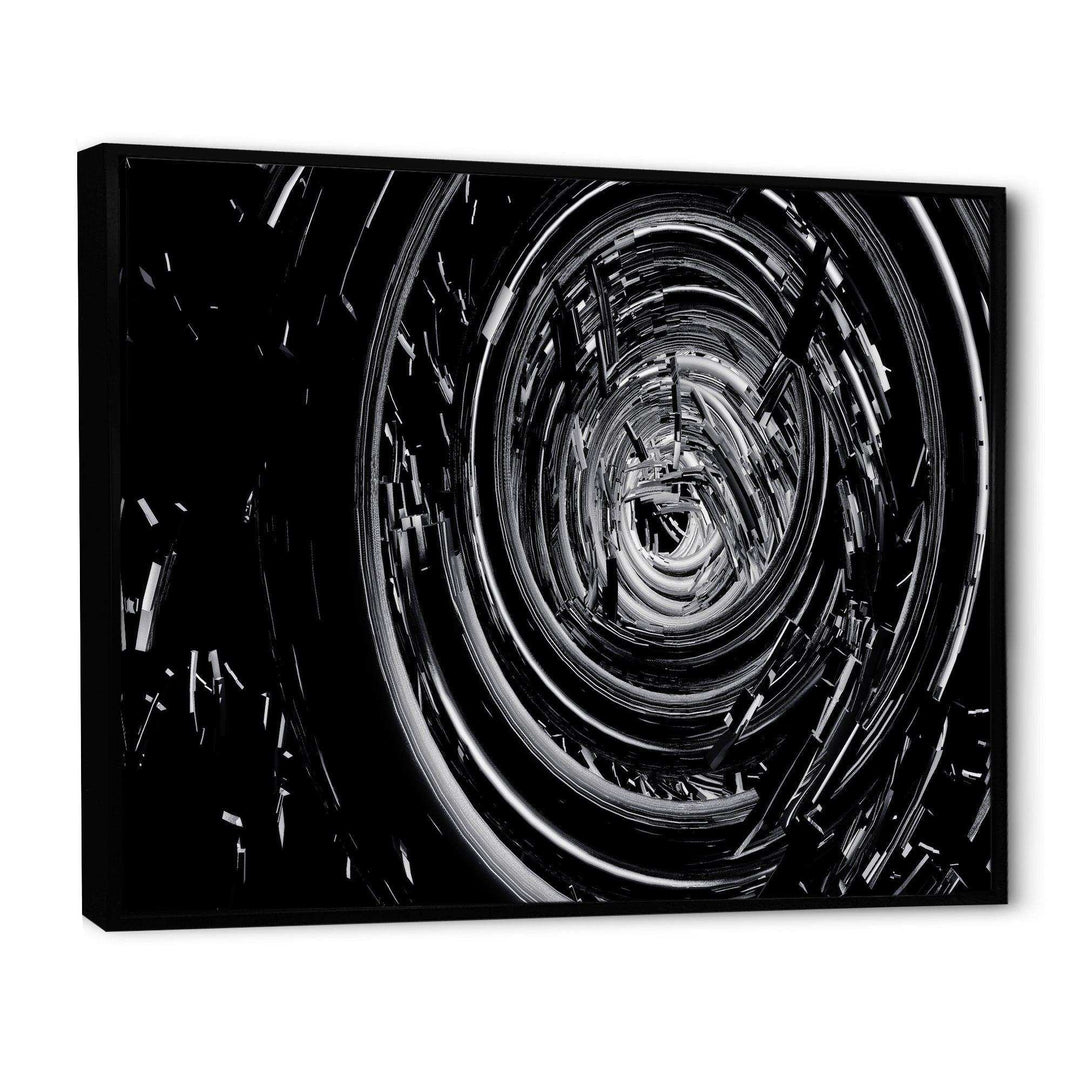 Fractal Black Whirlwind - Modern Canvas Wall Art