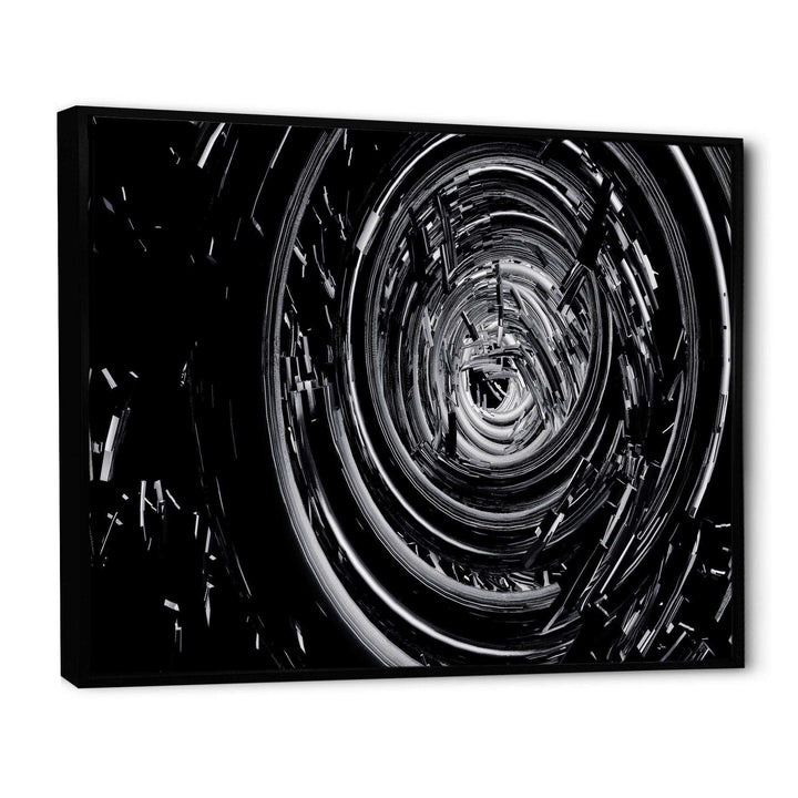 Fractal Black Whirlwind - Modern Canvas Wall Art