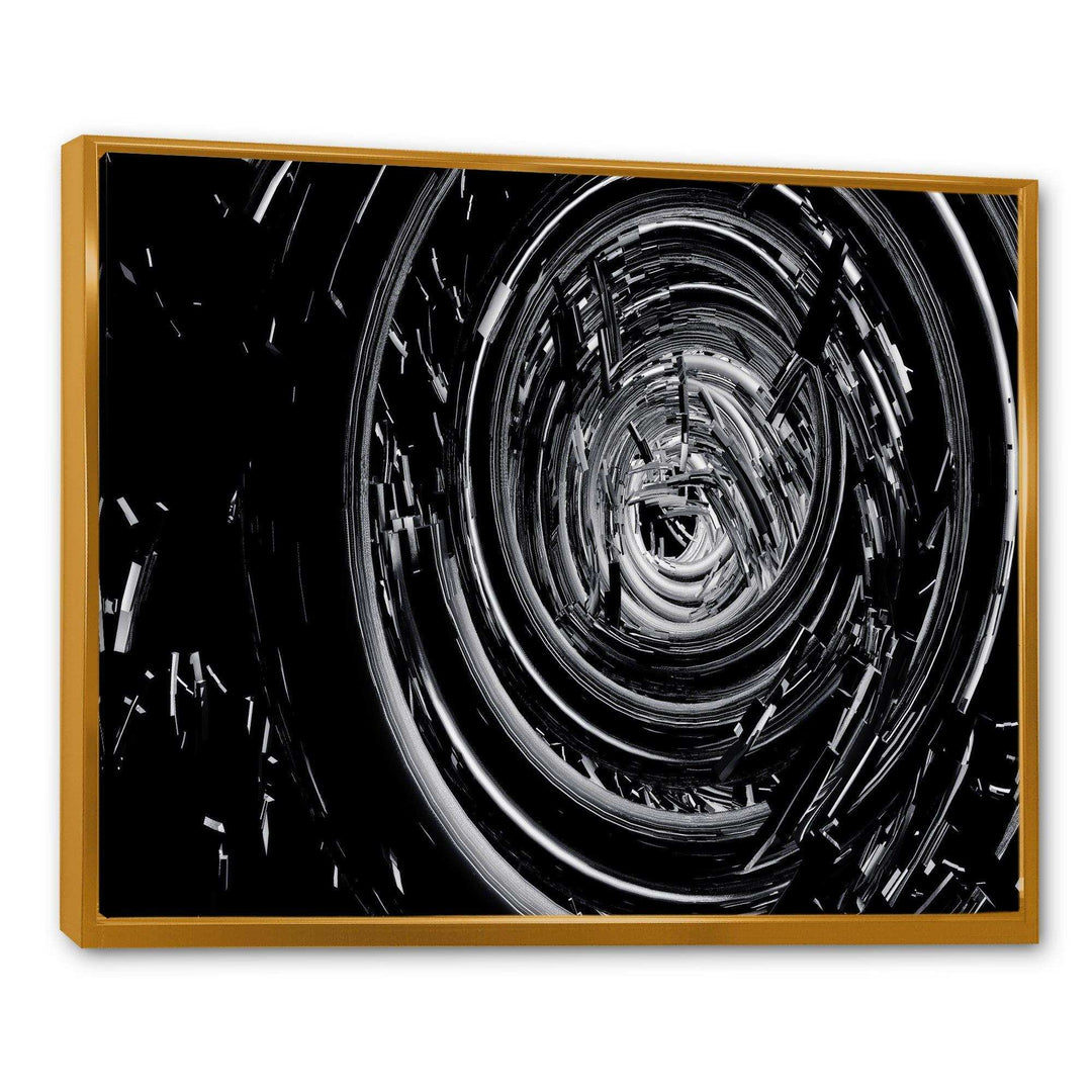 Fractal Black Whirlwind - Modern Canvas Wall Art