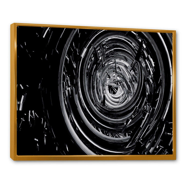 Fractal Black Whirlwind - Modern Canvas Wall Art