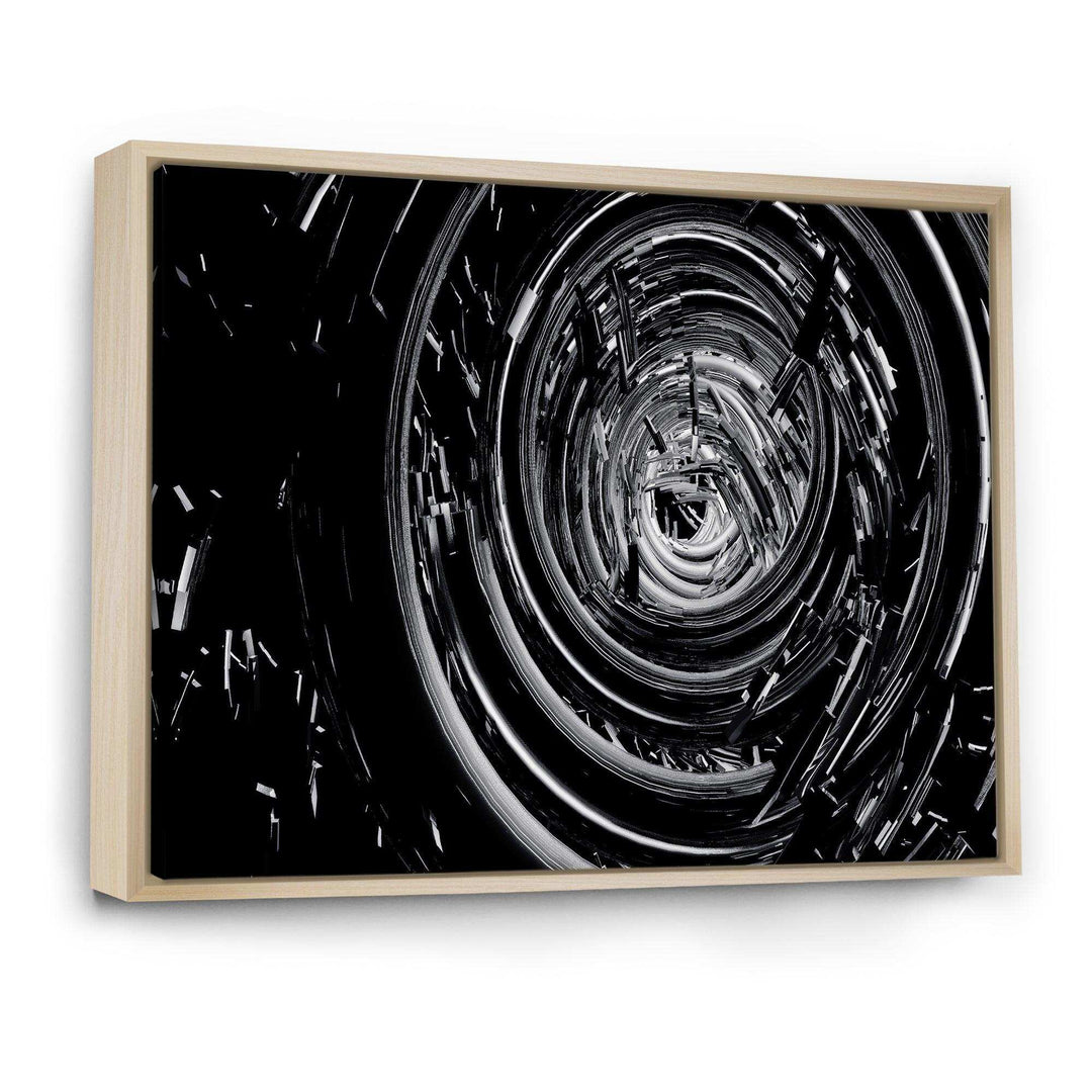 Fractal Black Whirlwind - Modern Canvas Wall Art