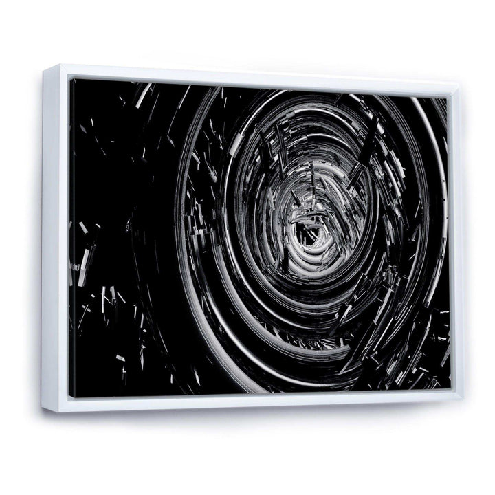 Fractal Black Whirlwind - Modern Canvas Wall Art
