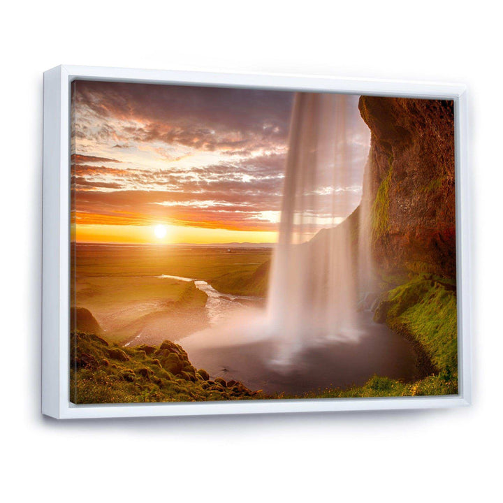 Seljalandsfoss Waterfall at Sunset