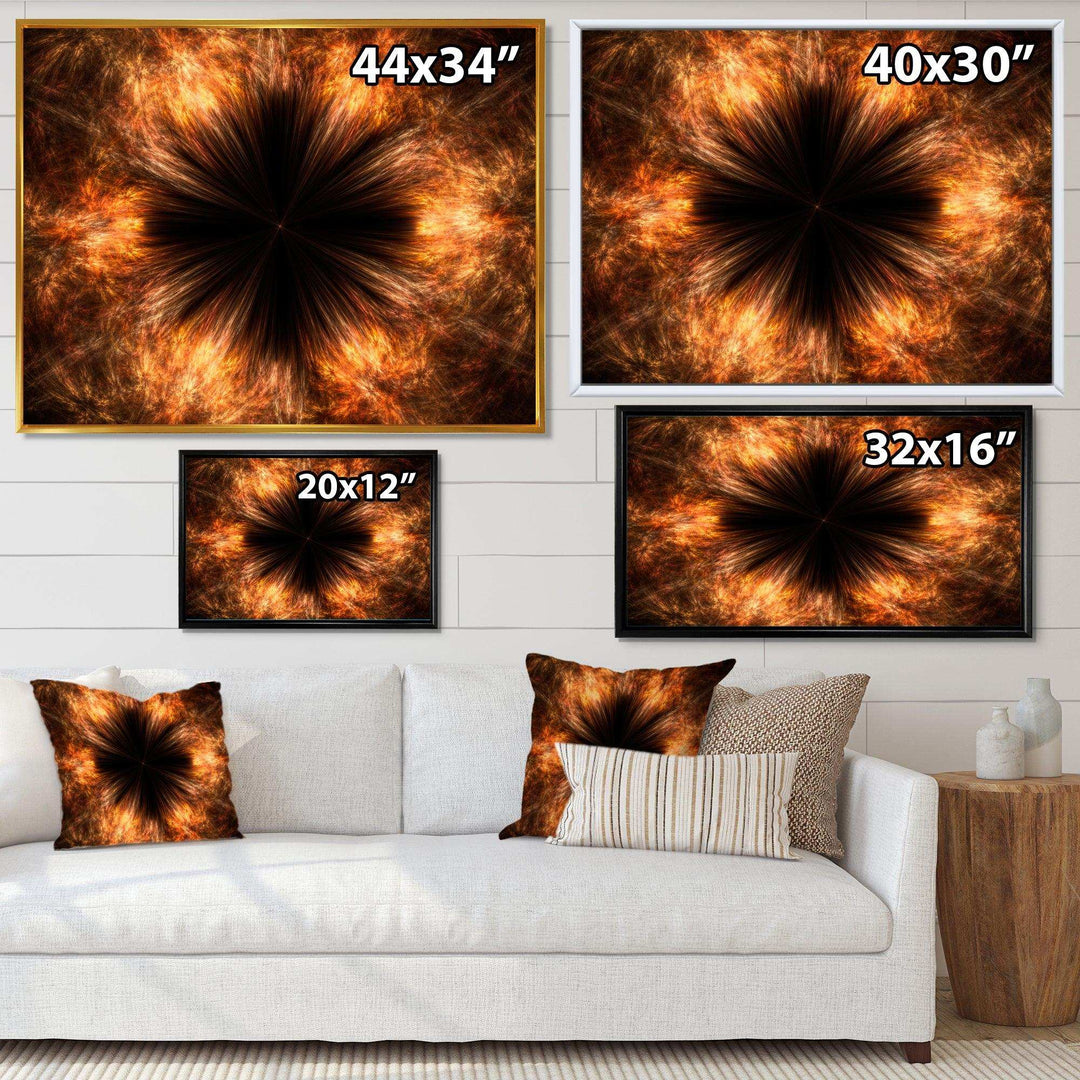 Fractal Black Brown Flower - Modern Wall Art Prints
