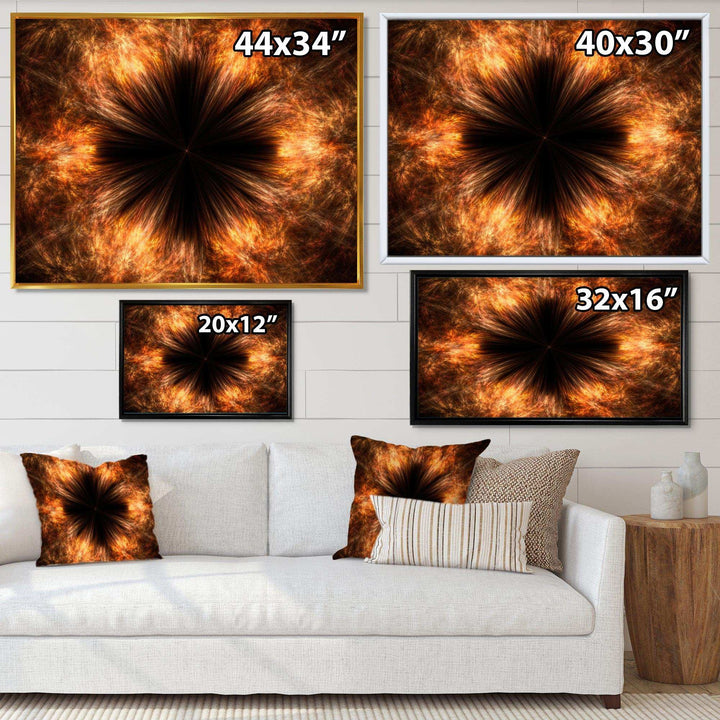 Fractal Black Brown Flower - Modern Wall Art Prints