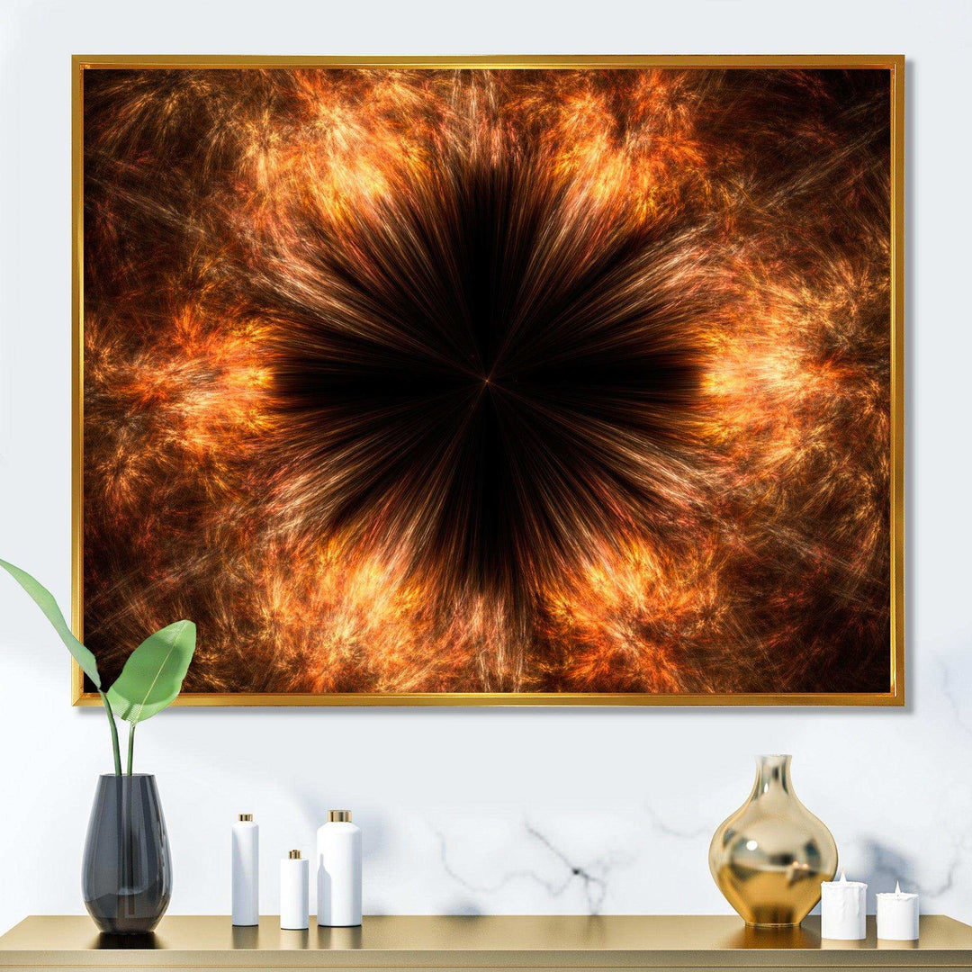 Fractal Black Brown Flower - Modern Wall Art Prints
