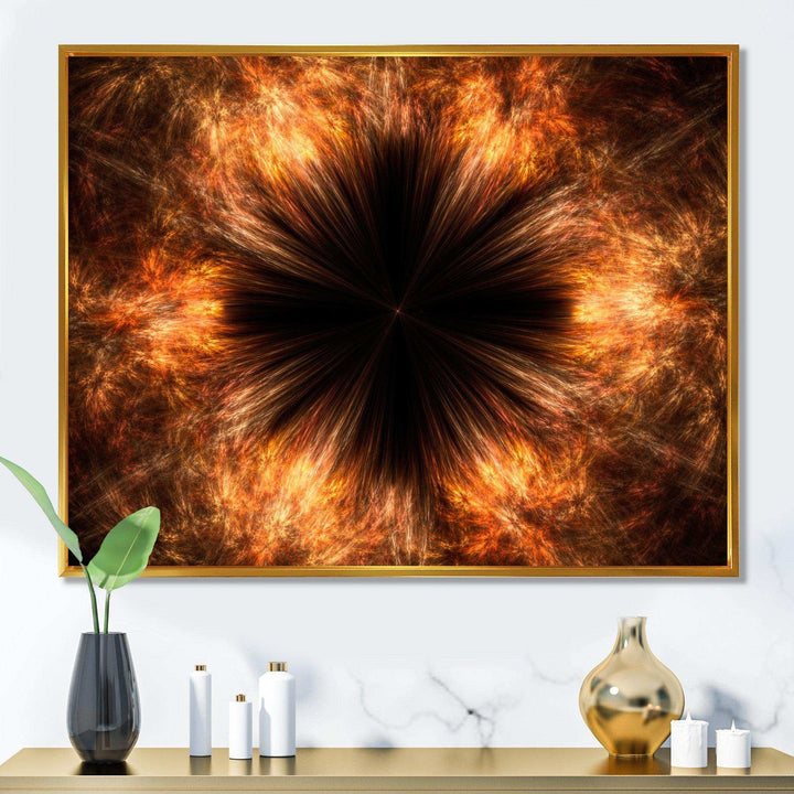 Fractal Black Brown Flower - Modern Wall Art Prints