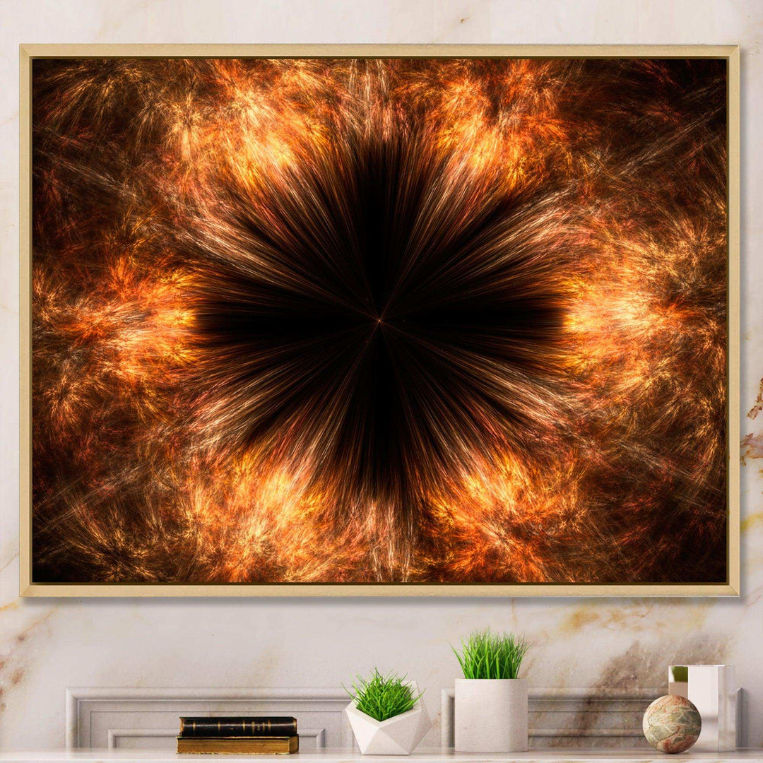 Fractal Black Brown Flower - Modern Wall Art Prints