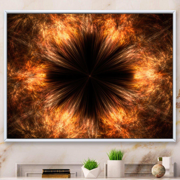Fractal Black Brown Flower - Modern Wall Art Prints