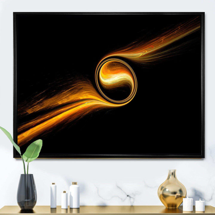 Fractal Dancing Yellow Design - Modern Bedroom Wall Art