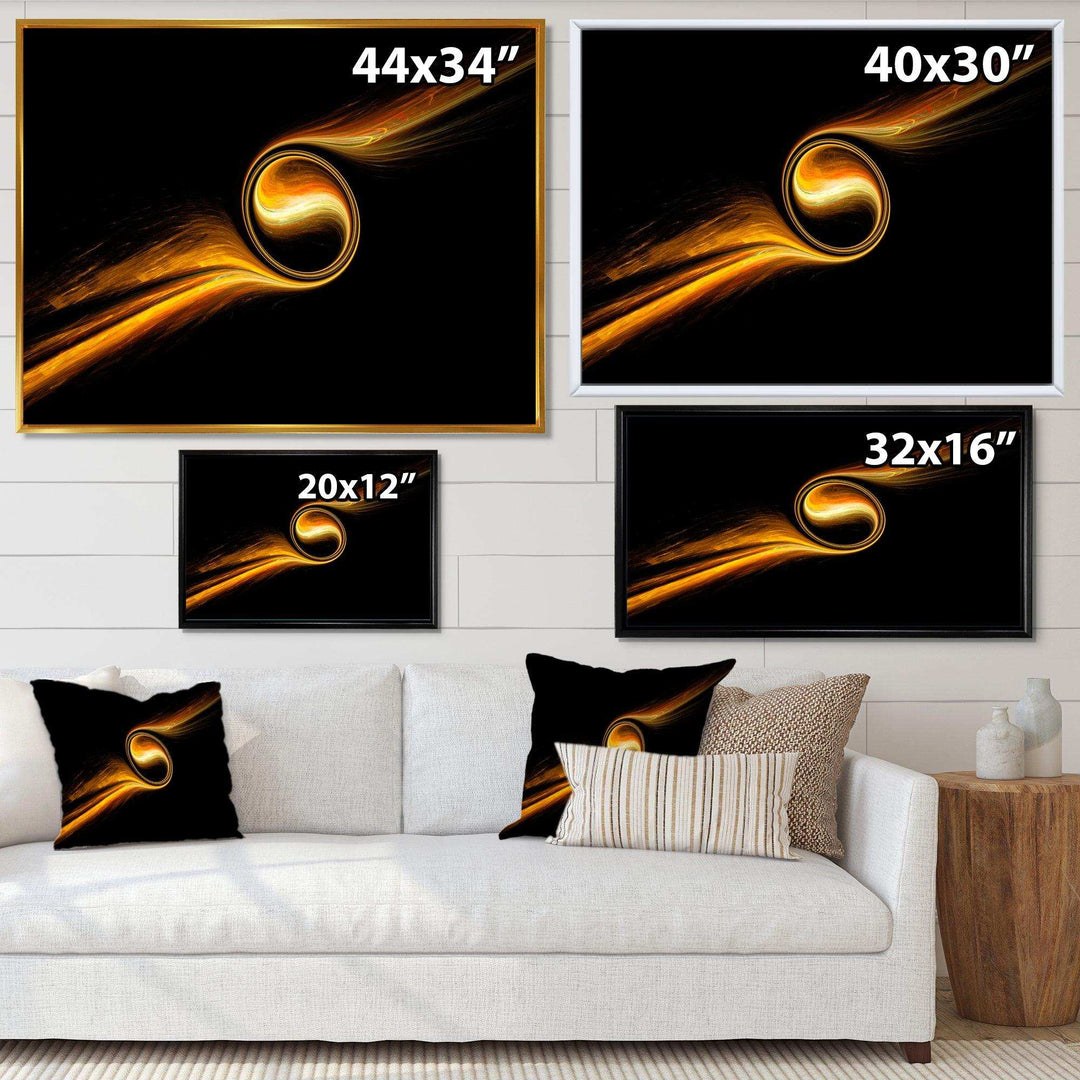 Fractal Dancing Yellow Design - Modern Bedroom Wall Art