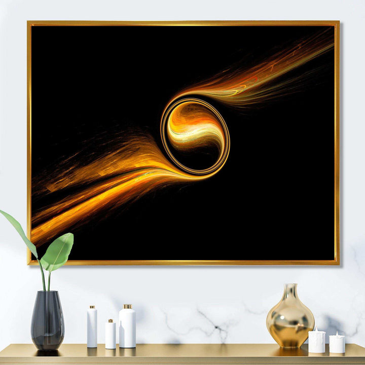 Fractal Dancing Yellow Design - Modern Bedroom Wall Art