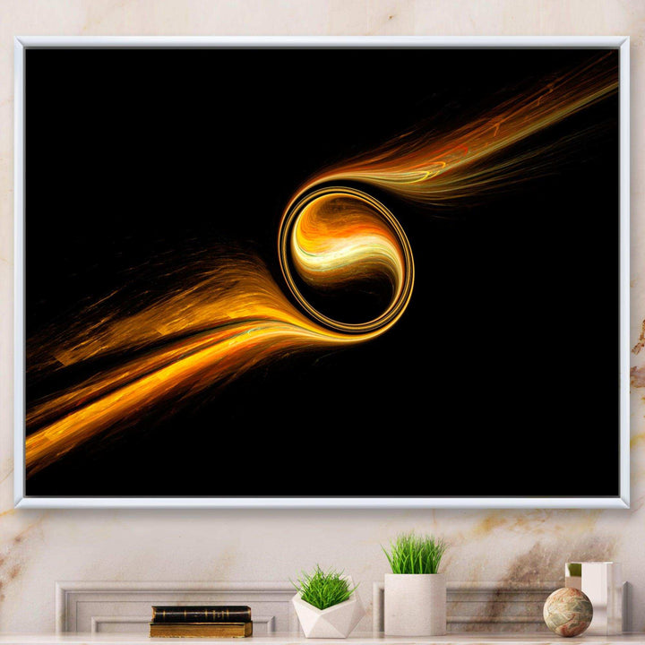 Fractal Dancing Yellow Design - Modern Bedroom Wall Art