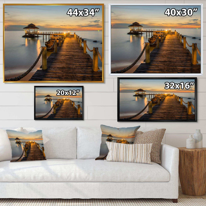 Brown Wooden Pier in Evening