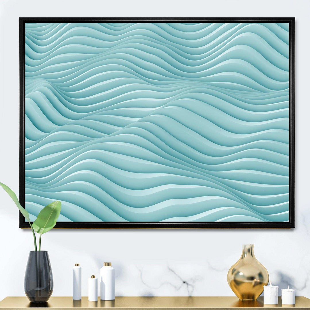 Fractal Rippled Blue Waves - Modern Bedroom Wall Art