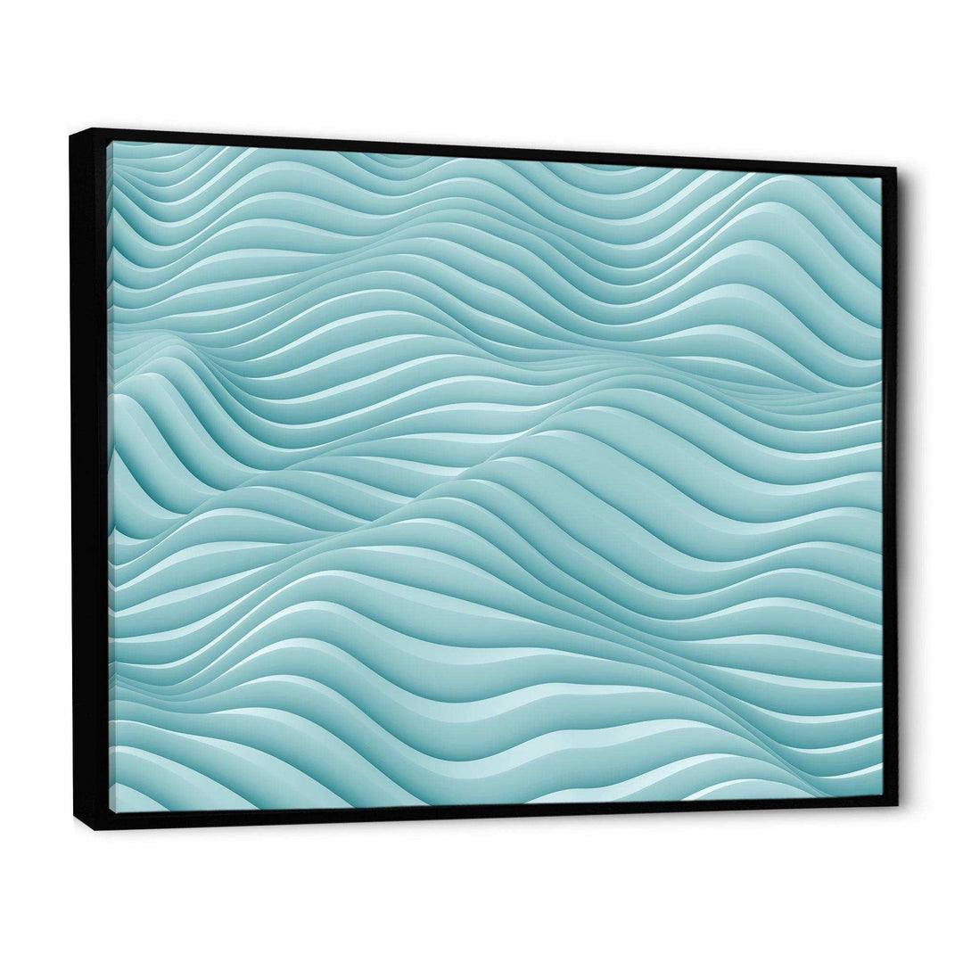 Fractal Rippled Blue Waves - Modern Bedroom Wall Art