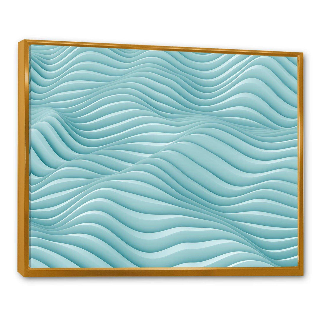 Fractal Rippled Blue Waves - Modern Bedroom Wall Art