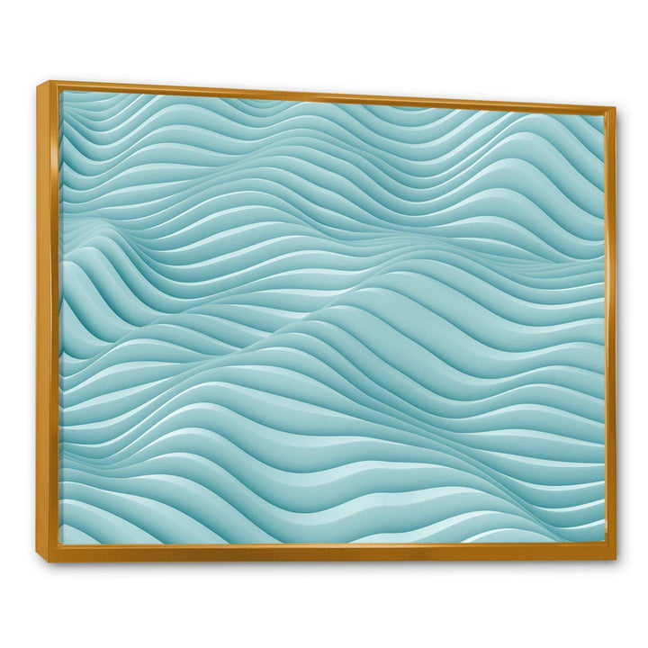 Fractal Rippled Blue Waves - Modern Bedroom Wall Art