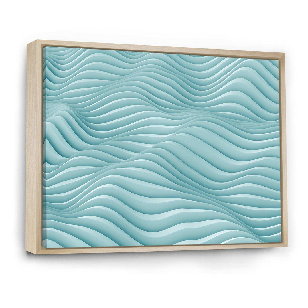 Fractal Rippled Blue Waves - Modern Bedroom Wall Art