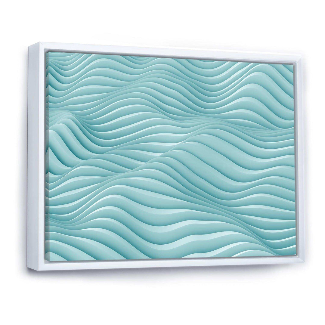 Fractal Rippled Blue Waves - Modern Bedroom Wall Art
