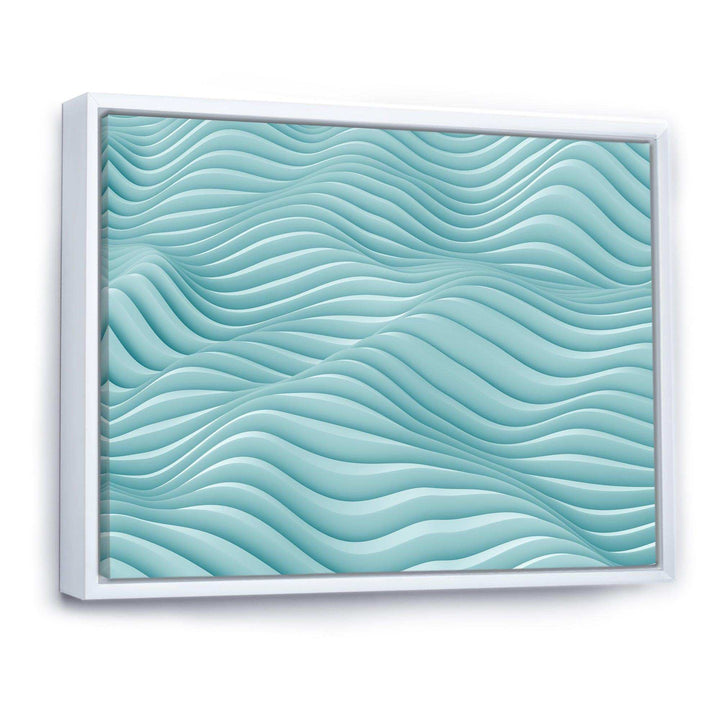 Fractal Rippled Blue Waves - Modern Bedroom Wall Art