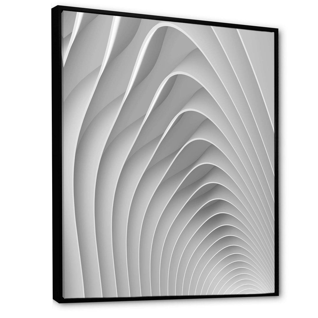 Fractal Bulgy White Waves - Modern Bedroom Wall Art
