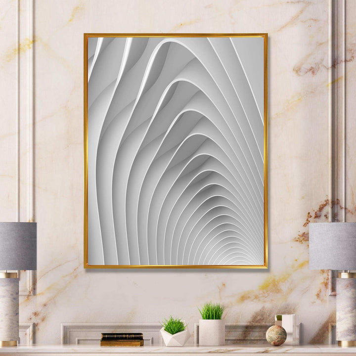Fractal Bulgy White Waves - Modern Bedroom Wall Art