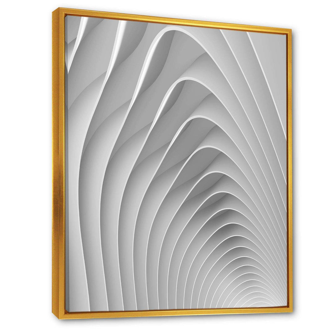 Fractal Bulgy White Waves - Modern Bedroom Wall Art