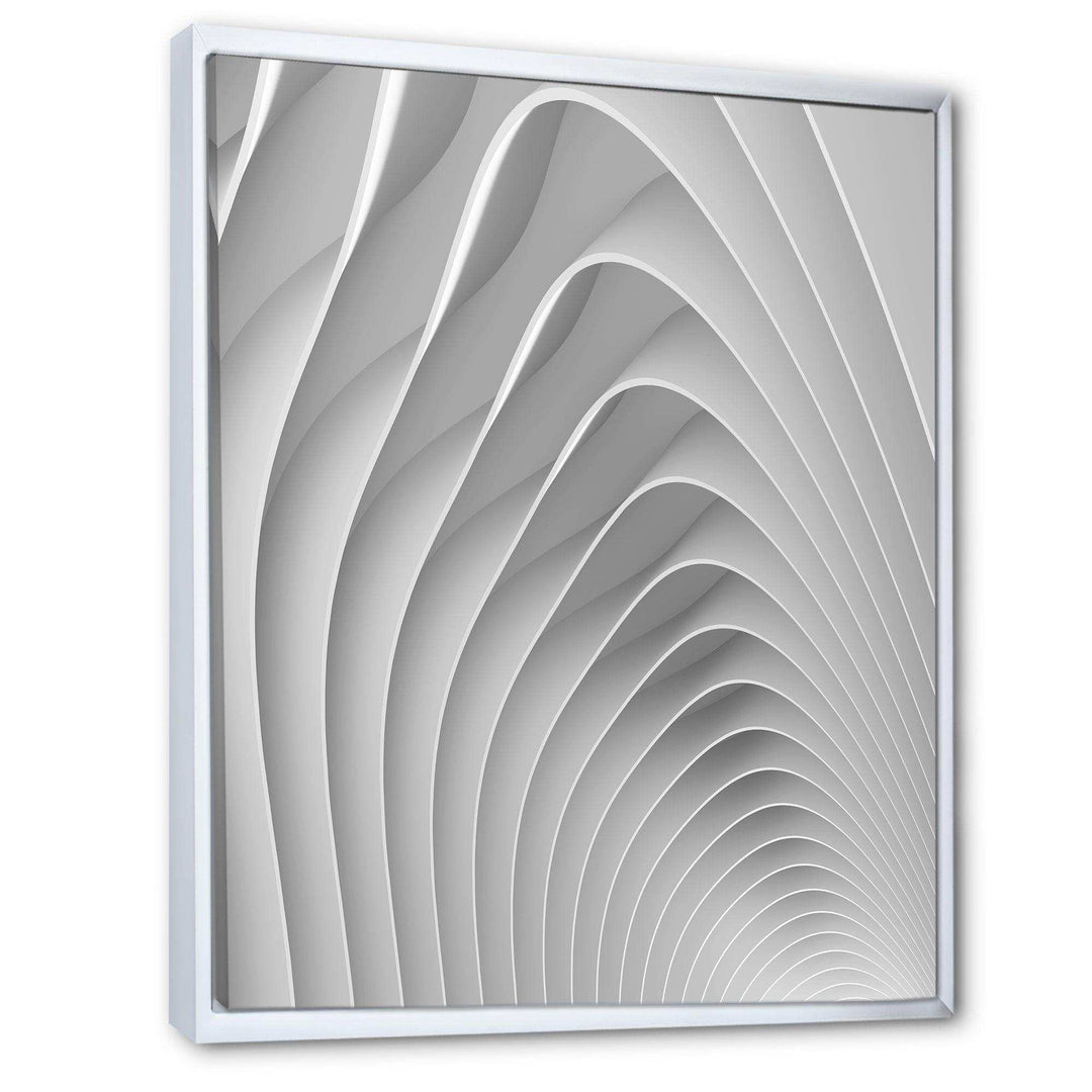 Fractal Bulgy White Waves - Modern Bedroom Wall Art