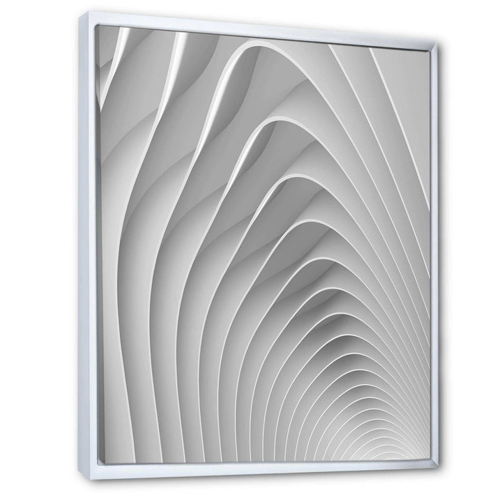 Fractal Bulgy White Waves - Modern Bedroom Wall Art