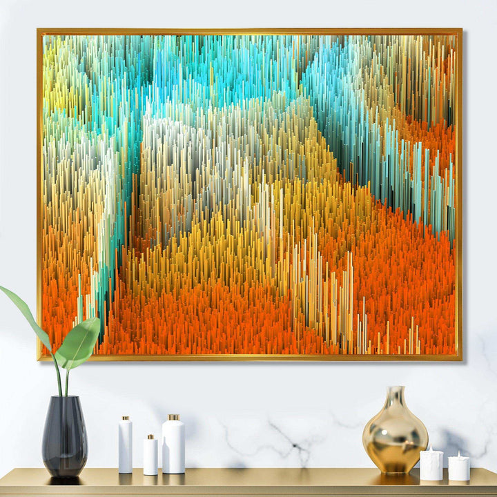 Macro Render Structure Yellow Orange - Modern Wall Art Prints