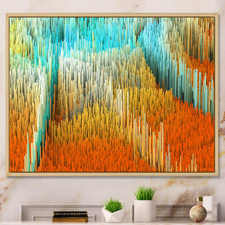 Macro Render Structure Yellow Orange - Modern Wall Art Prints